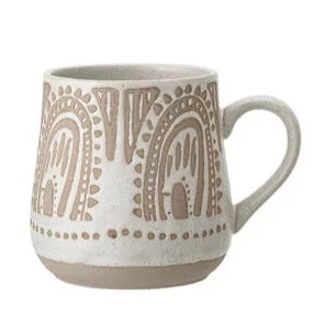 Hand-Painted Stoneware Mug, 3 Styles