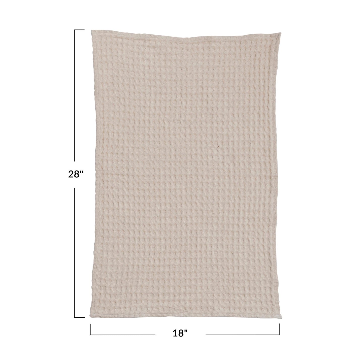 Stonewashed Cotton Waffle Weave Tea Towel, Natural