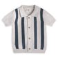 Tennis Collar & Stripe Knit Top & Shorts Set -Organic Cotton