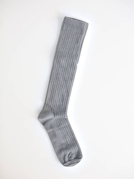 Organic Ribbed Cotton Socks: Gray melange / US 4–6 Womens