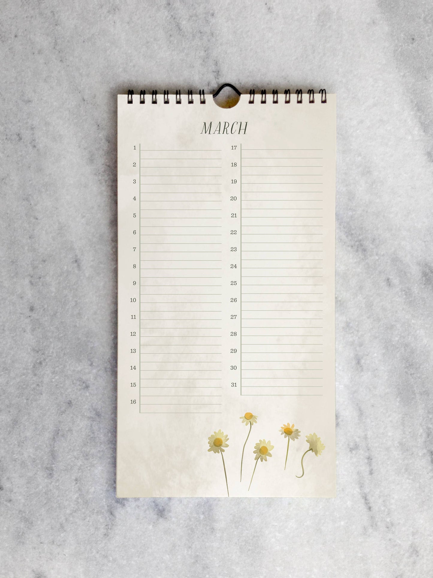 Field Flowers Celebration Calendar | Birthday Calendar