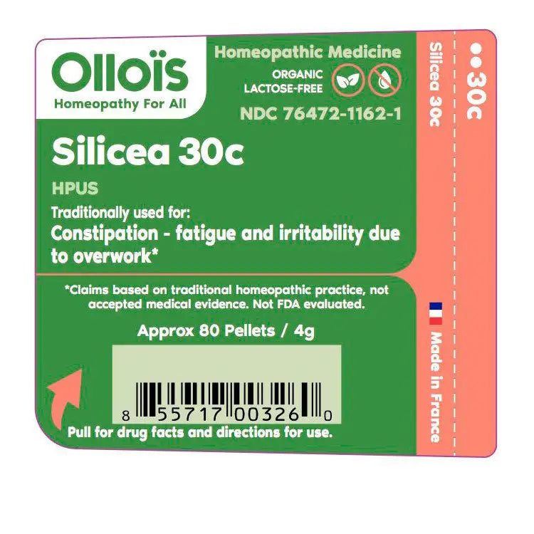 Olloïs Silicea 30C Vegan Organic, 80 Homeopathic Pellets