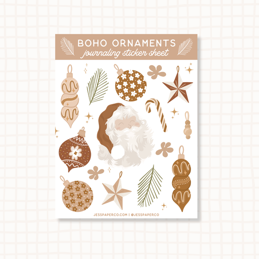 Boho Ornament Journaling Sticker Sheet