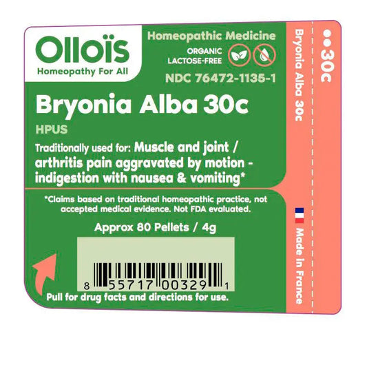 Olloïs Bryonia Alba 30C Vegan Organic, 80 Homeopathic Pelts