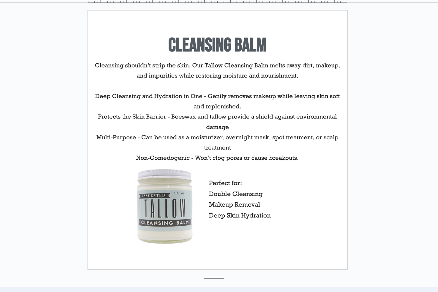 All-Natural Cleansing & Moisturizing Balm 2oz