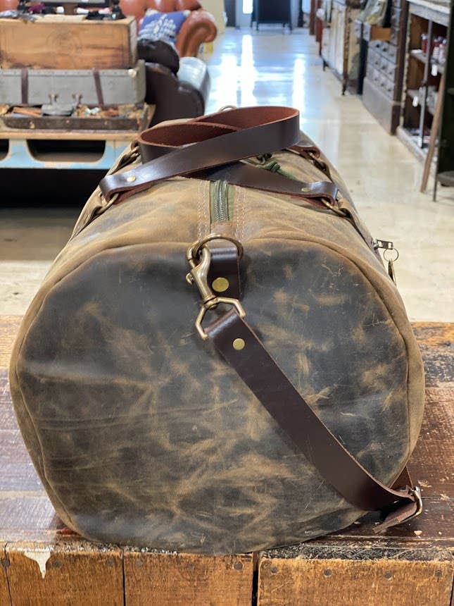 Leather Gymbag Duffle: Antique