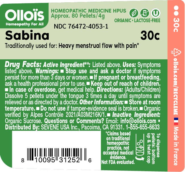 Olloïs Sabina 30c Organic & Lactose-Free Pellets, 80ct