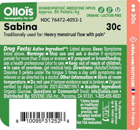 Olloïs Sabina 30c Organic & Lactose-Free Pellets, 80ct