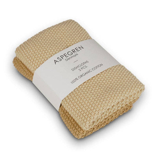 Dishcloths - Knitted - Solid - Golden Straw