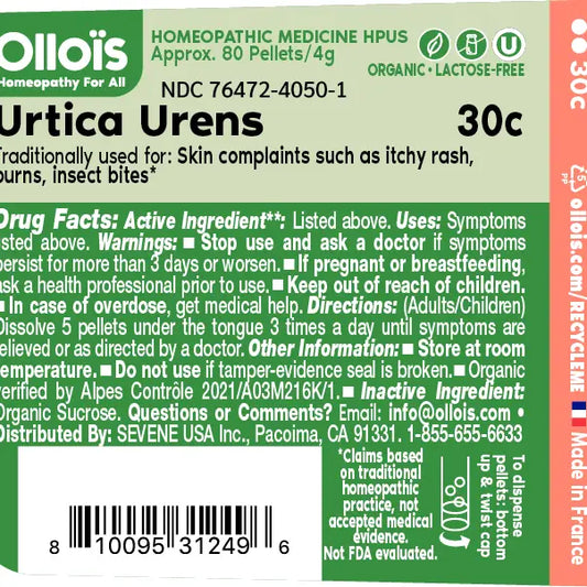 Olloïs Urtica Urens 30c Organic & Lactose-Free Pellets, 80ct