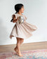 Girl Spring Twirl Dress- Toffee Stripe