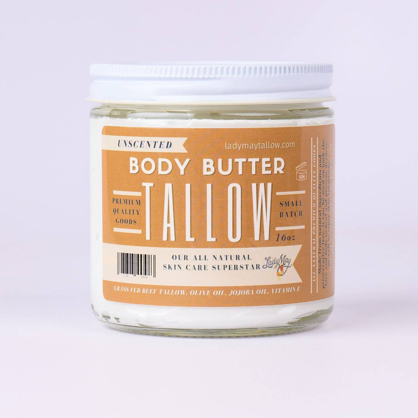 Tallow Body Butter, 16oz Grass Fed All Natural Moisturizer