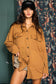 Solid Rib Knit Oversized Shacket Shirt CAMEL