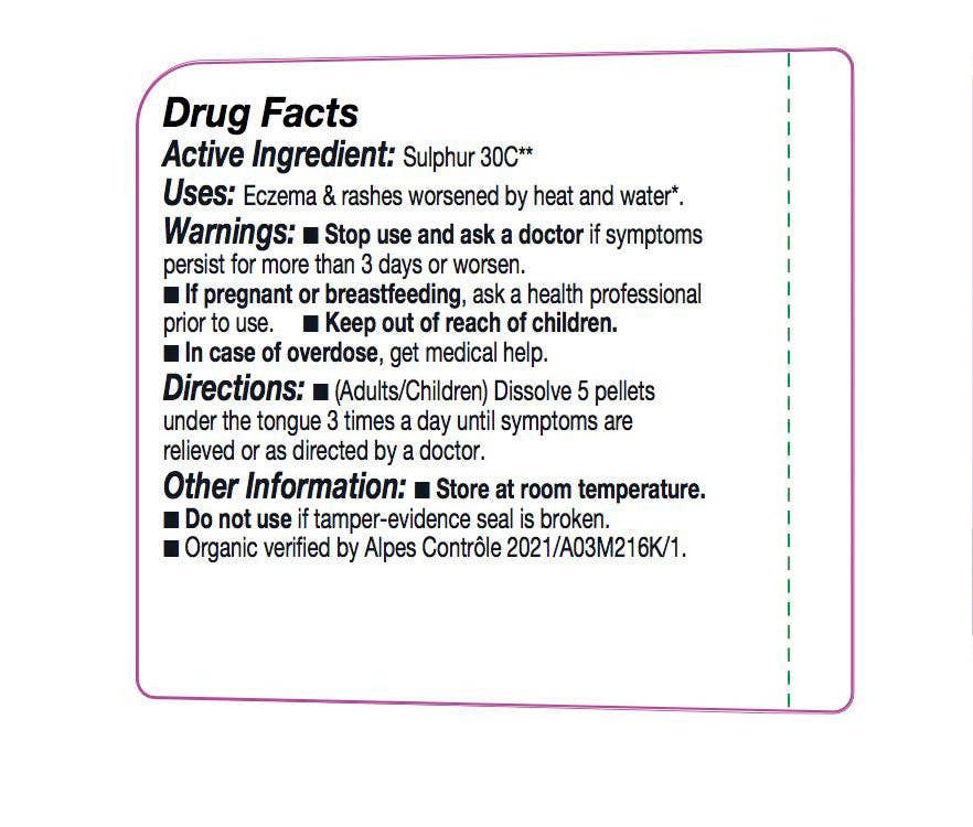 Olloïs Sulphur 30C Vegan Organic, 80 Homeopathic Pellets