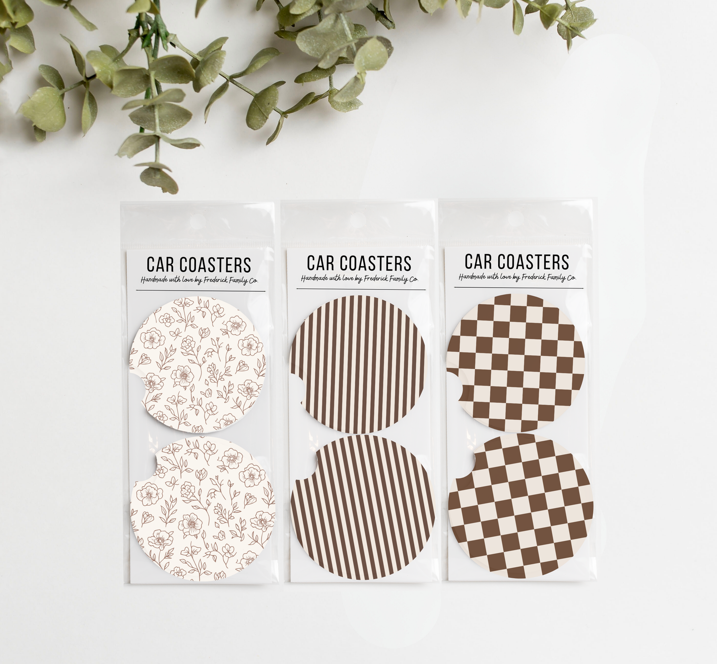 Car Coasters Set of 2 – Absorbent Neoprene Cup Holder Coasters for Cars, Trucks & SUVs, Stylish Drink Accessories