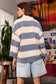 Half-Zip Stripe Brush Knit Pullover