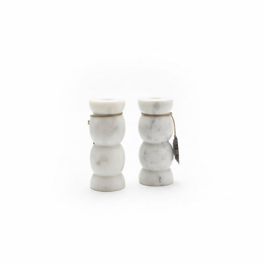 Marble Candle Stick Holders - Bubbled
