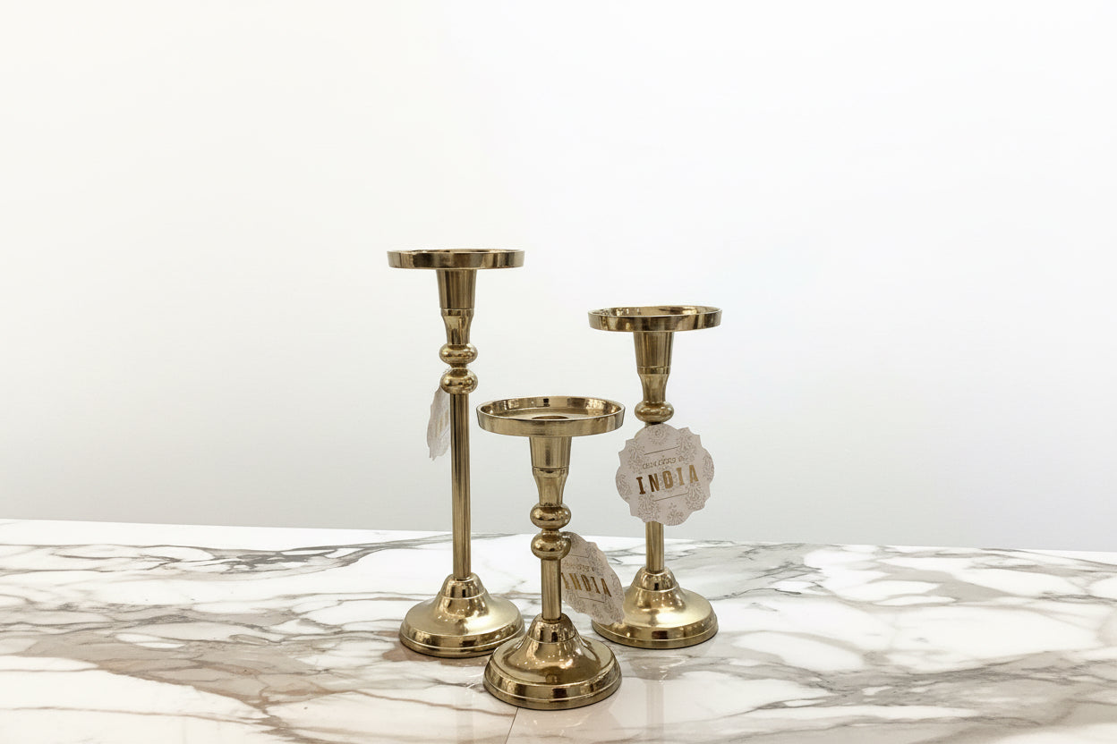 Brass Candle Holder Pillar or Taper
