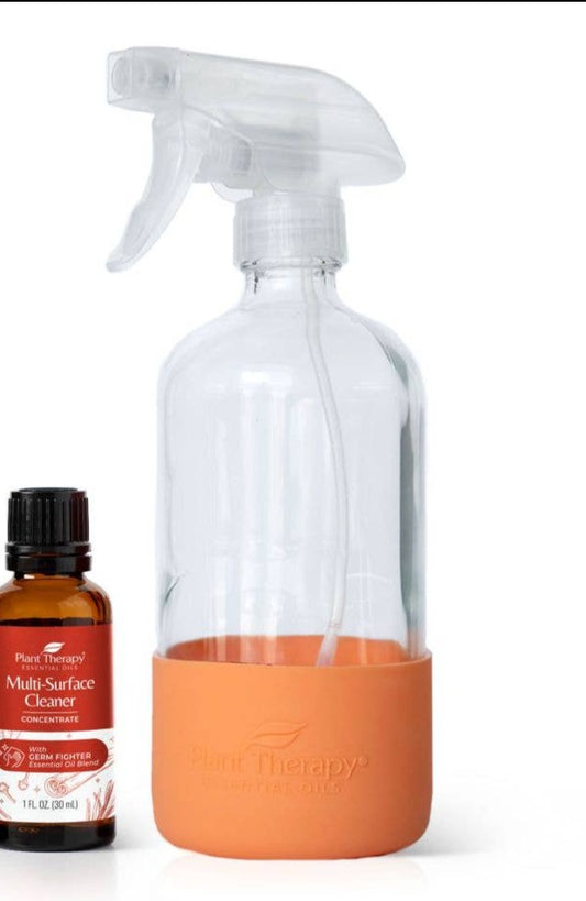Glass Spray Bottle (Orange) 16 oz