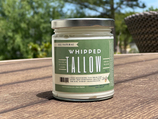 9oz Whipped Tallow, Grass fed Odorless Beef Tallow unscented