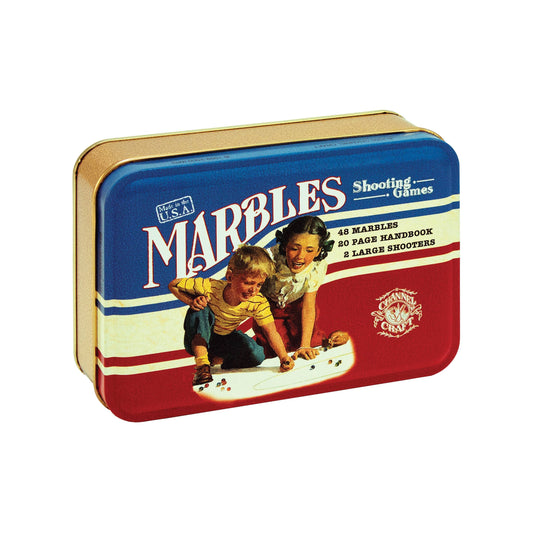 Marbles in a Classic Toy Tin