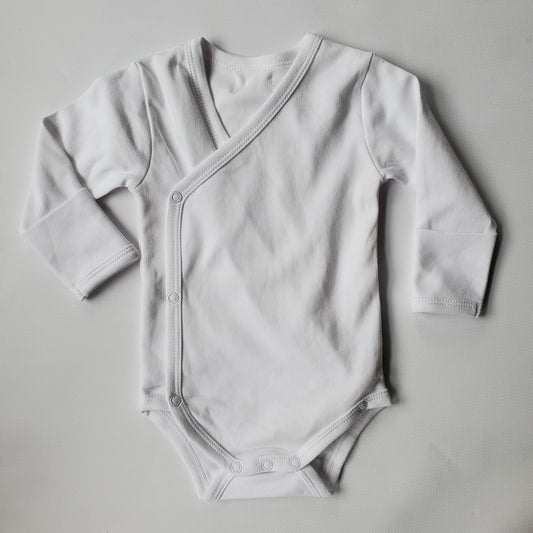 Soft Organic Cotton Kimono Style Bodysuit Long Sleeve