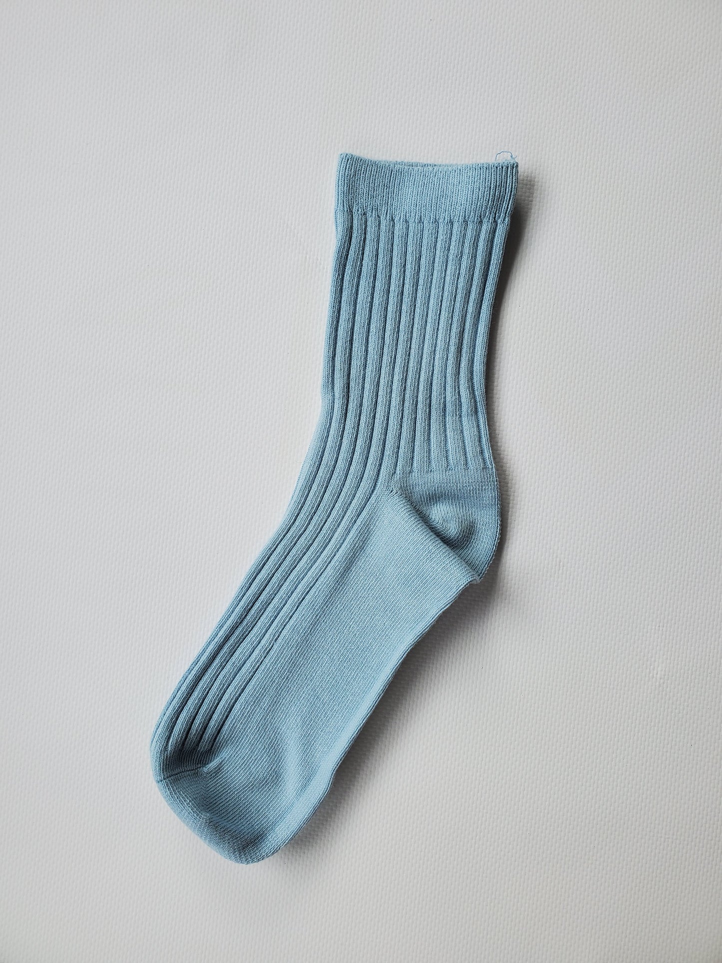 Ice Blue Knee High Socks for Kids - Ribbed Organic Cotton