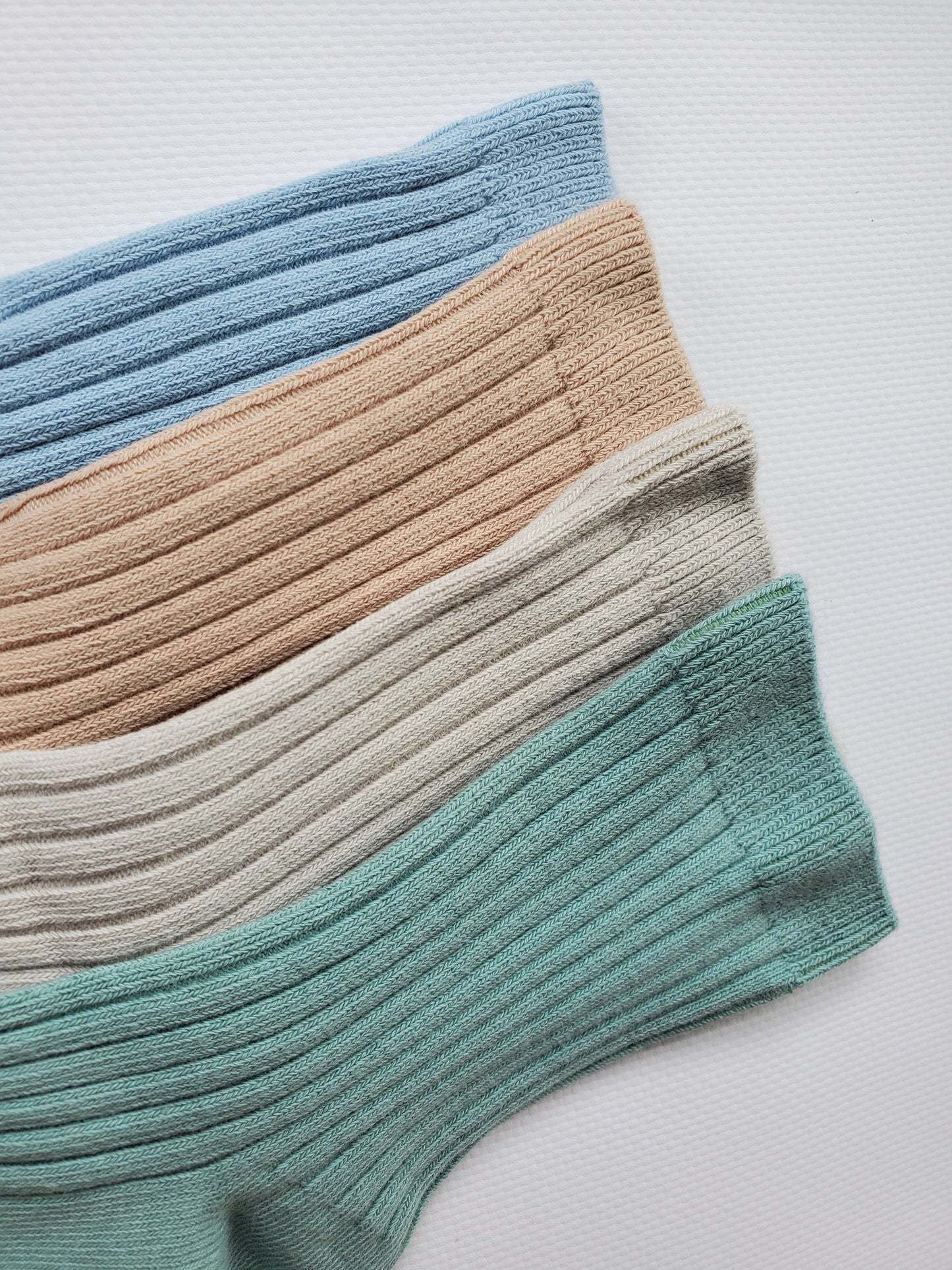 Ice Blue Knee High Socks for Kids - Ribbed Organic Cotton