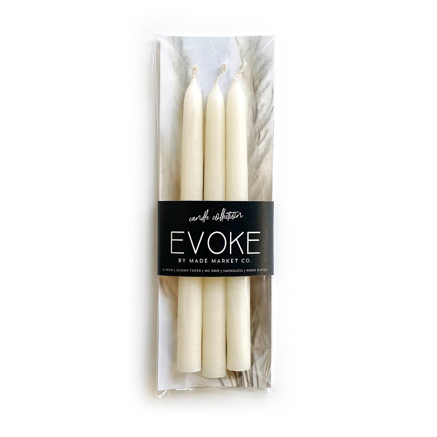 Skinny Tapered Candles - Off White: 6"