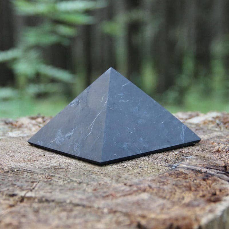 SHUNGITE PYRAMID (3.5" X 3.5" BY 2")