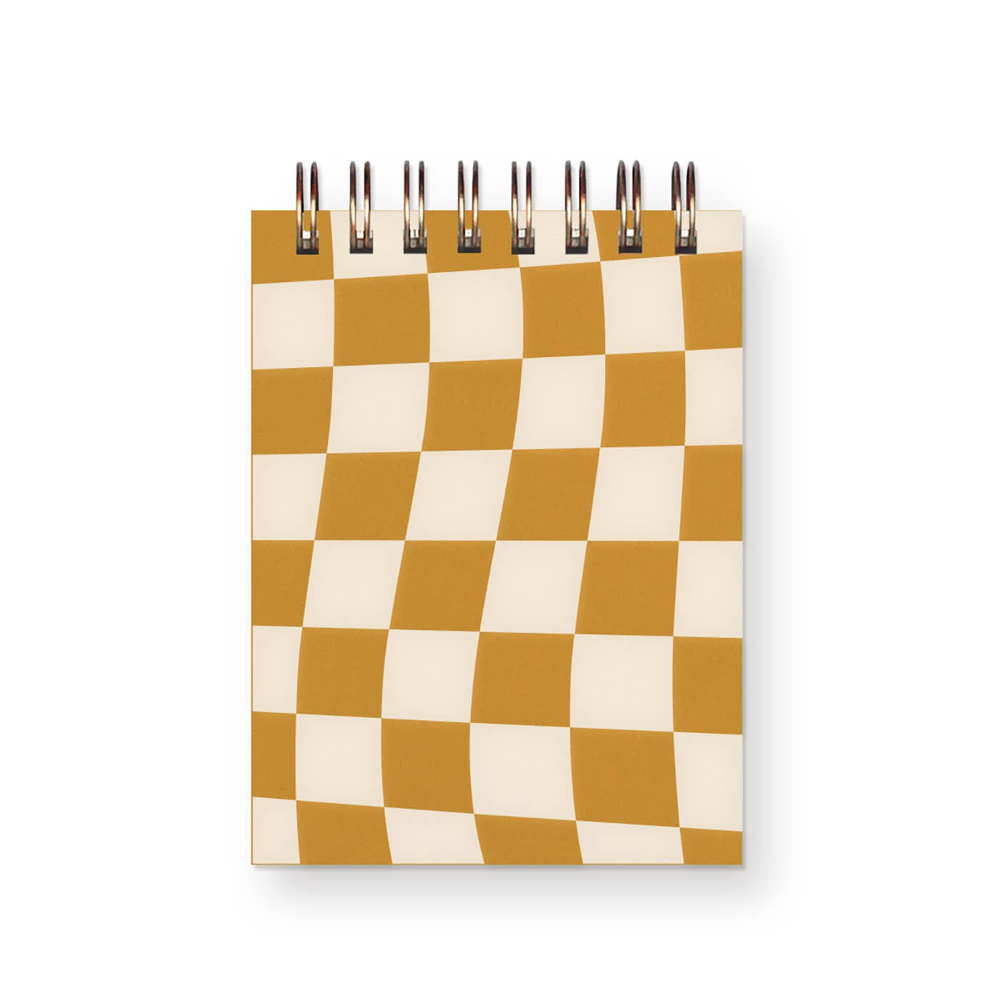 Checkerboard Mini Jotter Notebook: Saffron Cover | White Ink
