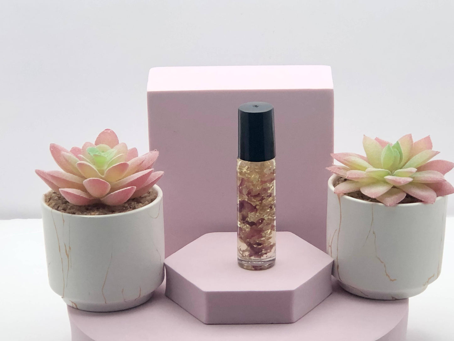 Pink Rose Petals with Gold Flakes Lip Oil: Huckleberry Heaven