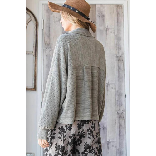 Taupe Cropped Shacket