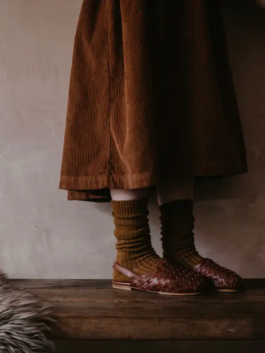 The Ribbed Socks: Walnut