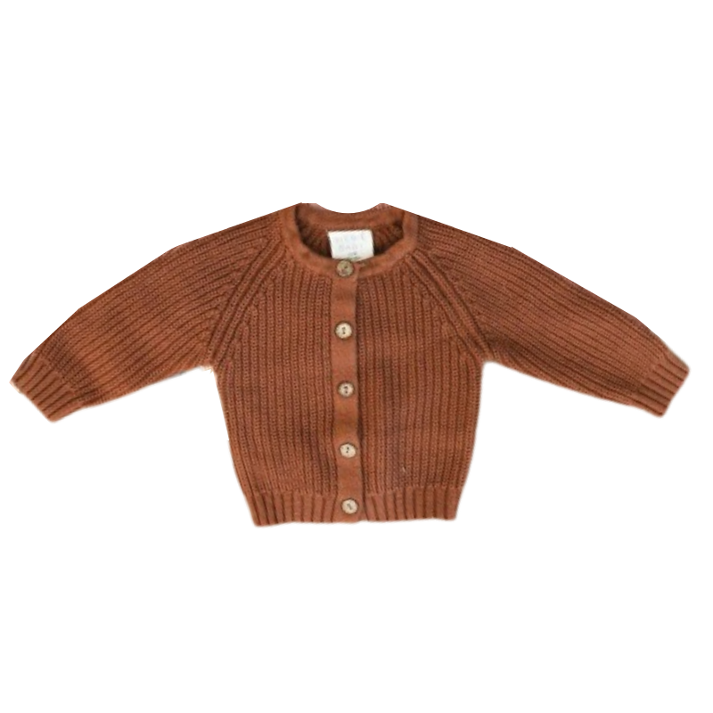 Rust Knit Sweater Cardigan