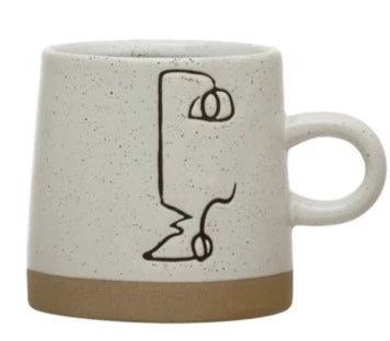 Stoneware Mug Abstract Design