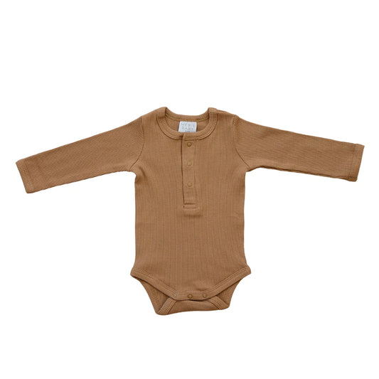 Mustard Button Organic Long Sleeve Ribbed Bodysuit