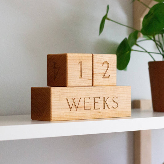 Wooden Milestone Blocks • Modern Maple Heirloom Block Set