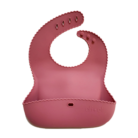 Silicone Bib - Wavy - Mauve